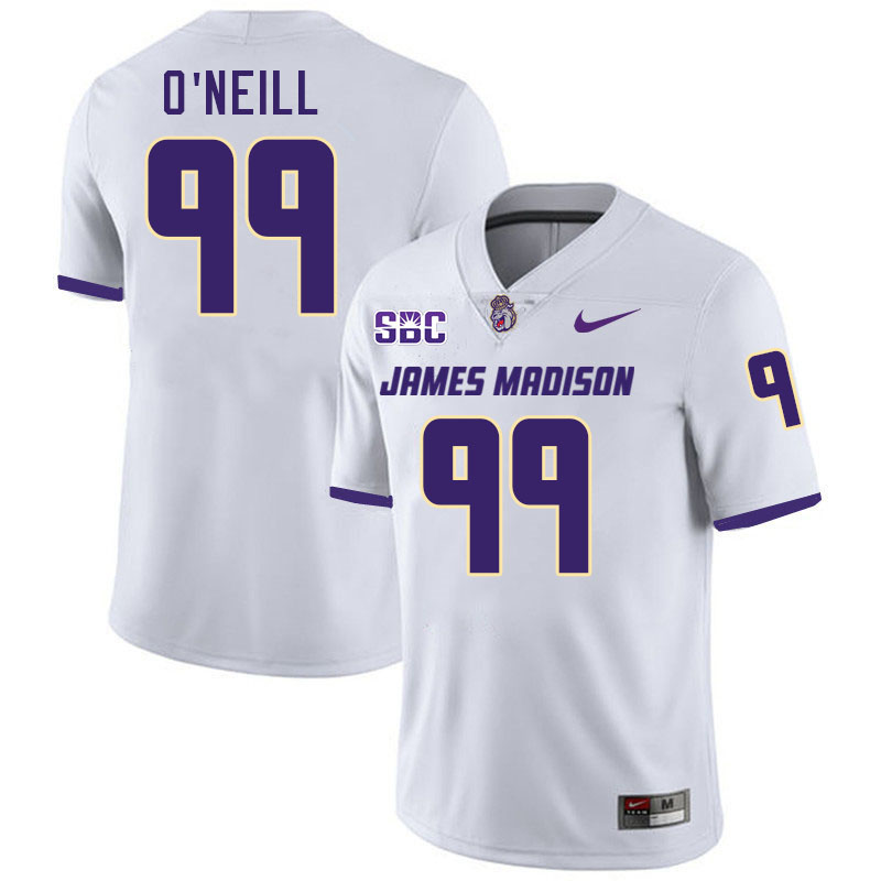 #99 Eric O'Neill JMU Jersey,James Madison Dukes Football Jerseys Stitched-White